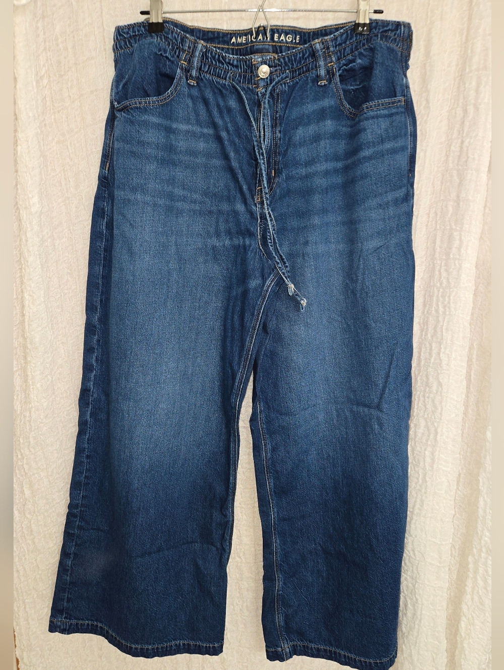 American Eagle Women's Wide Leg Relaxed Drawstring Jeans